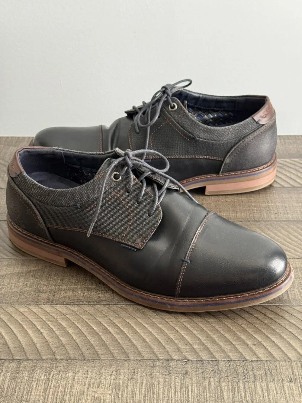 Freeman Hudson F220009 Black Oxford  Derby Dress Shoes Men's Size 10.5W